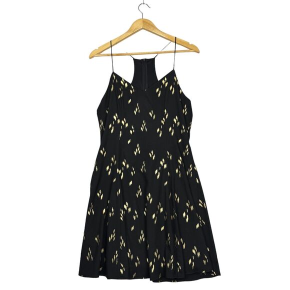 Everly Dresses & Skirts - Everly Spaghetti Dress Black and Gold Size Large Racerback Knee Length Flare